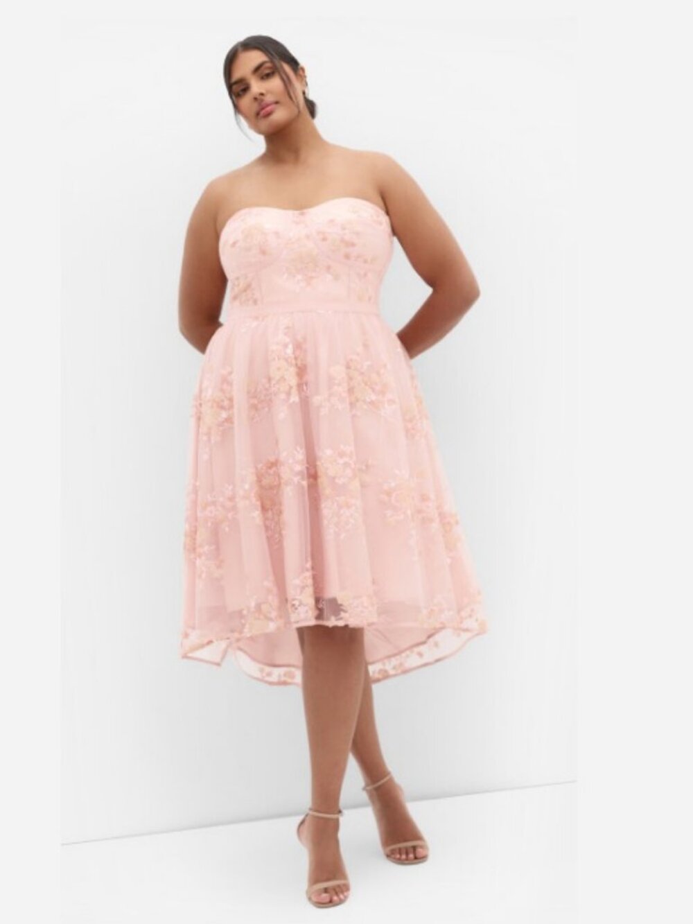 Ambrosia Ballet Pink Strapless Sequin Tulle Dress Sz M/18